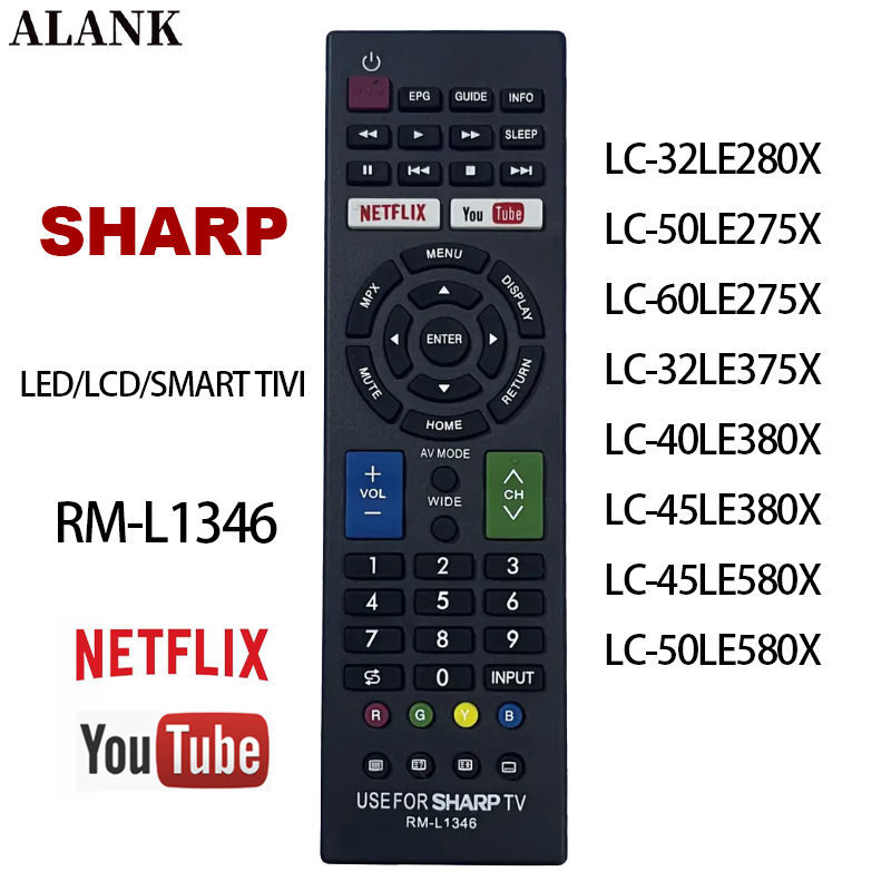ALANK Remote รีโมททีวี SHARP แบบ LCD/LED Smart รุ่น RM-L1346