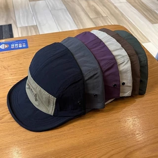 ญี่ปุ่น Retro Soft-Brimed Peaked หมวกผู้ชายผู้หญิงเครื่องมือสไตล์อเมริกันสั้น-ปีกเบสบอลหมวก Casual Street การจับคู่สี Flip-Bri