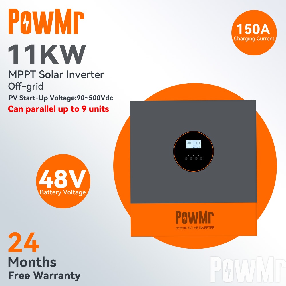 สามารถขนาน PowMr MPPT 11KW Off Grid Solar Hybrid อินเวอร์เตอร์ 230Vac ในตัว 150A MPPT ตัวควบคุมเครื่