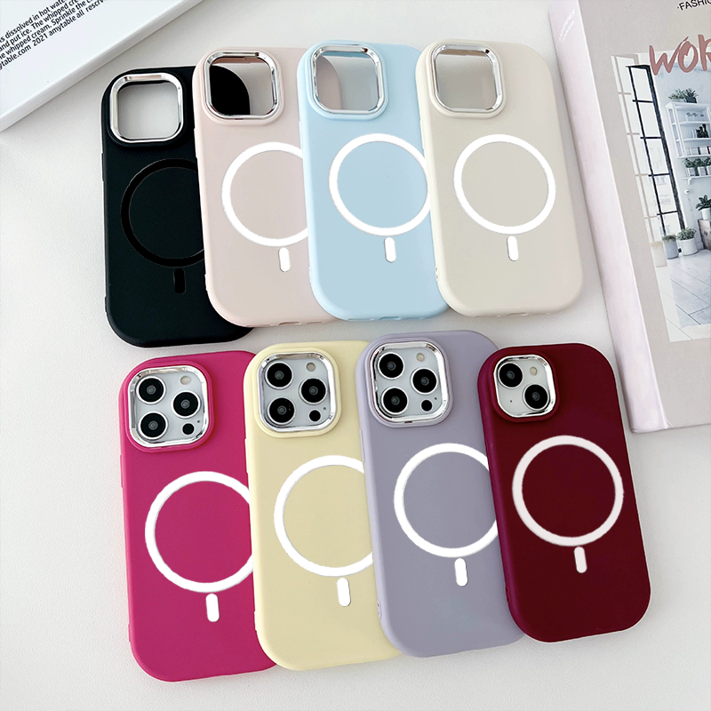สีลูกกวาดซิลิโคนเคสโทรศัพท์แม่เหล็กXiaomi Redmi 14C 13C 13 13R 12C 10C 12 12R 11A 10 Prime 4G 5GปลอกกันกระแทกSoft Protector Cover