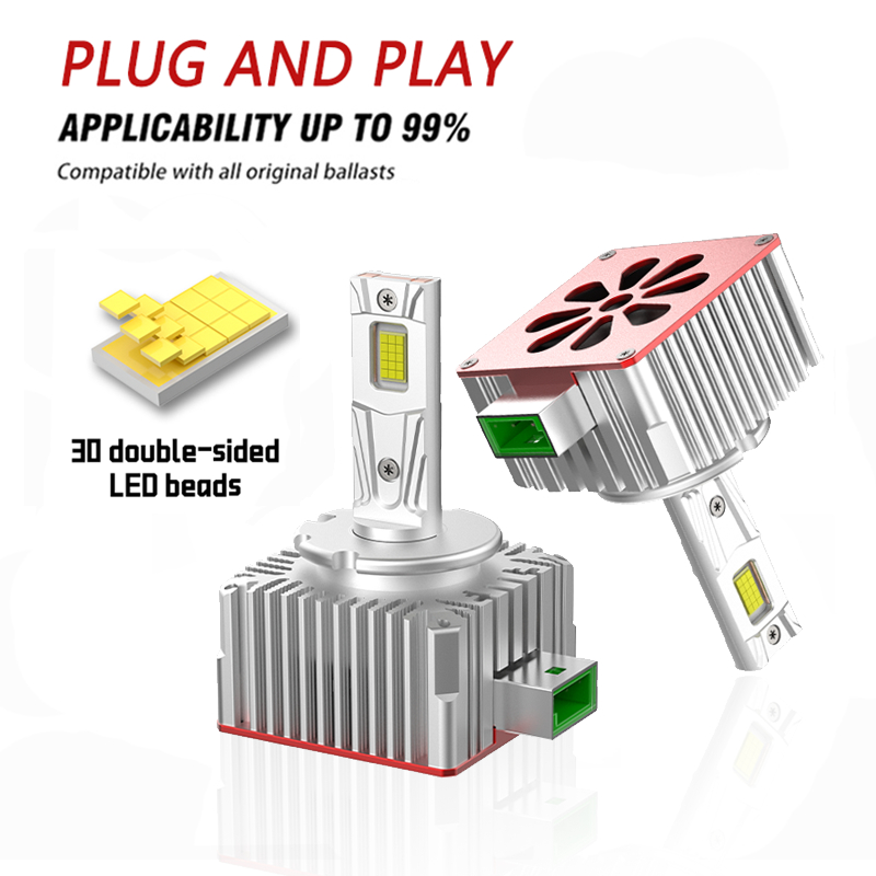 D1S D3S ไฟหน้ารถ LED D2S D4S D8S หลอดไฟอัตโนมัติสองด้าน 300W D1R D2R D3R D4R รถ Plug & Play
