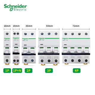 Schneider ไฟฟ้า Acti9 iC65N 1P 2P 3P 4P MCB Miniature Circuit Breaker C 1A 2A 4A 6A 10A 16A 20A 25A 32A 40A 50A 63A Air Switch