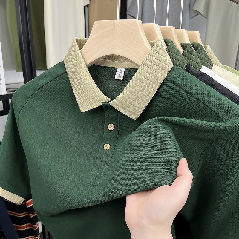 ฤดูร้อนผู้ชายลําลองธุรกิจเสื้อโปโลแฟชั่นแขนสั้น