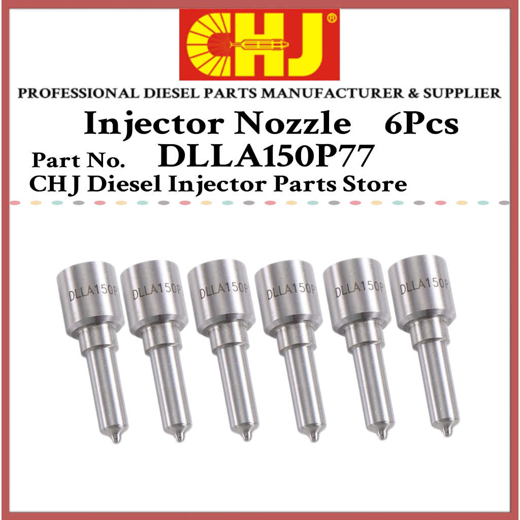 หัวฉีดหัวฉีดน้ํามันเชื้อเพลิง 6 ชิ้น DLLA150P77 093400-5770 ชม.105017261 9432610434 สําหรับ TOYOTA L
