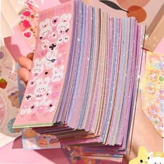 ชุดสติกเกอร์ ทําเอง การ์ตูน 100/200 สติกเกอร์กลิตเตอร์น่ารักสําหรับตกแต่งสมุดโน๊ต เคสโทรศัพท์ และคอมพิวเตอร์