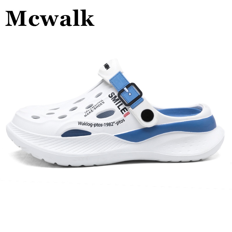 Mcwalk รองเท้าเจลลีชายหญิง 36-45 พื้นกันลื่น/ซักง่าย/ใส่สบาย ดีไซน์หัวโต สำหรับยืนนาน Unisex รองเท้าแตะ