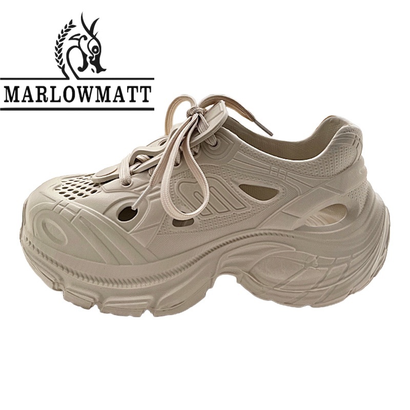 Marlowmatt รองเท้าผู้หญิงรองเท้าแตะหนา Soled เพิ่มความสูง 6 ซม.นักเรียนหญิงกีฬารองเท้าลําลองระบายอากาศน้ําหนักเบาแฟชั่นกันน้ํา