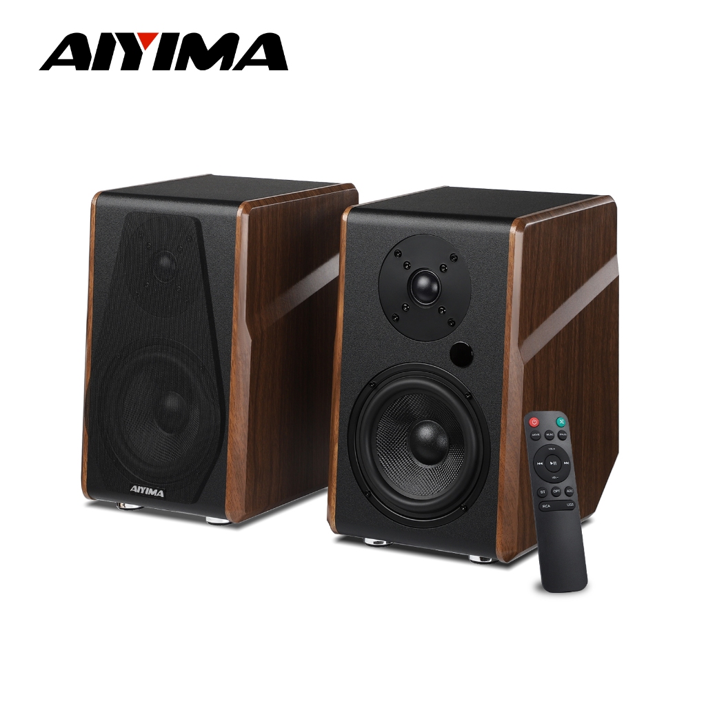 AIYIMA ไอยามา ส700 แอคทีฟชั้นวางหนังสือลําโพง120วัตต์บลูทูธไร้สายระบบเสียงไฮไฟชั้นวางหนังสือไม้ลําโพงเสียงเอาท์พุทซับวูฟเฟอร์