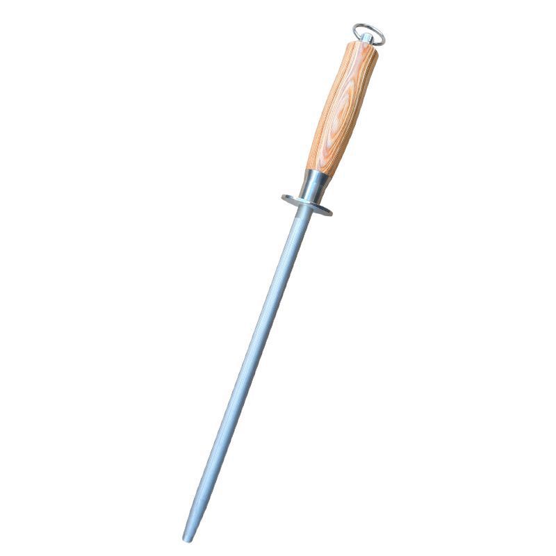 1 ชิ้น 12 นิ้ว Sharpening rod ด้ามไม้ ที่ลับมีดในครัวเหล็กคาร์บอนสูง
