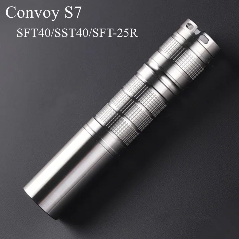 Convoy S7 ไฟฉายสแตนเลสเคลือบเงา SFT40/SST40/SFT-25R LED Camping เดินป่าโคมไฟ