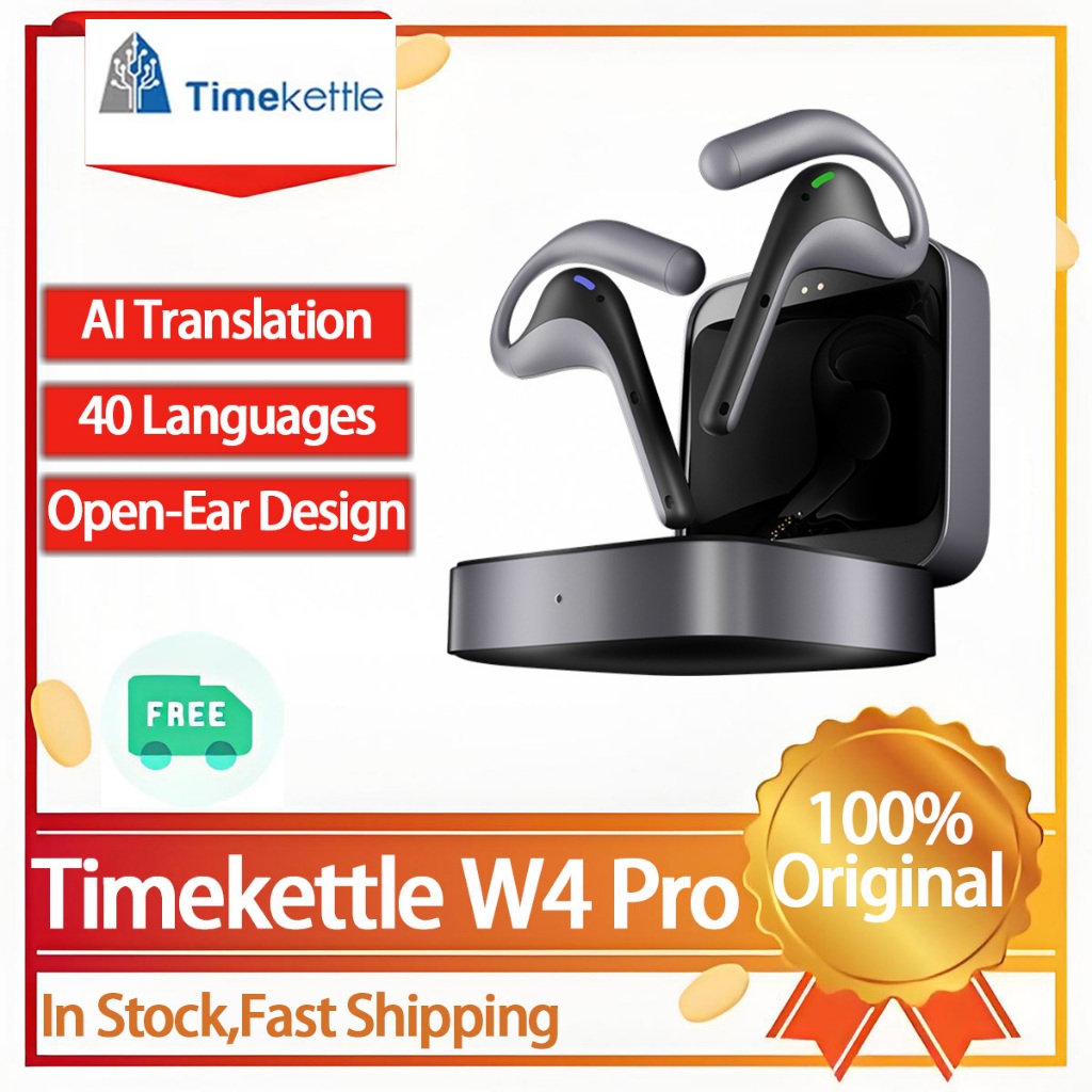 Timekettle W4 Pro AI Interpreter Earbuds, การแปลพร้อมกันเอียง, อุปกรณ์แปลที่รองรับ 40 ภาษา, Tanslata