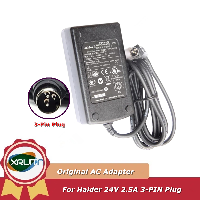 ของแท้ Haider HDAD60W104 24V 2.5A 60W อะแดปเตอร์ AC Switching Power Supply 3-Pin เครื่องพิมพ์ Charger