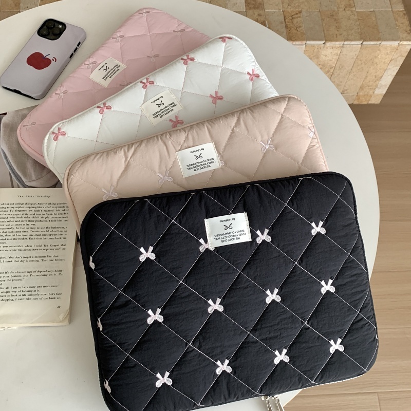 กระเป๋าแล็ปท็อป Heart-Shaped Bow Inner liner Bag Anti-shock สําหรับ 10-11 นิ้ว 13-14 นิ้ว 15-15.6 นิ้ว