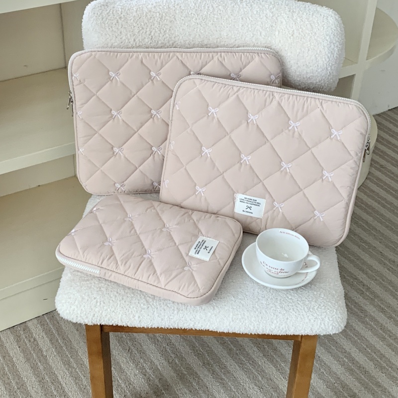 กระเป๋าแล็ปท็อป Heart-Shaped Bow Inner liner Bag Anti-shock สําหรับ 10-11 นิ้ว 13-14 นิ้ว 15-15.6 นิ้ว - รูปที่ 7