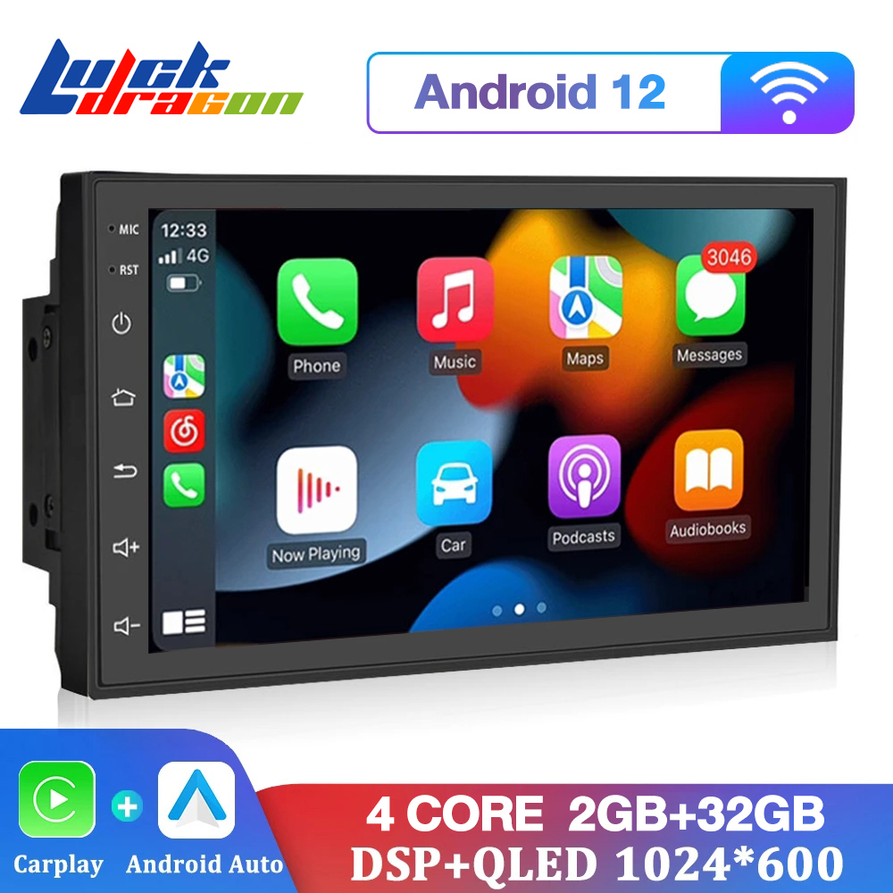 2 + 32G Carplay Android Auto ไร้สายบลูทูธแฮนด์ฟรี Phonelink 7 นิ้วรถวิทยุวิดีโอเครื่องเล่นมัลติมีเดี