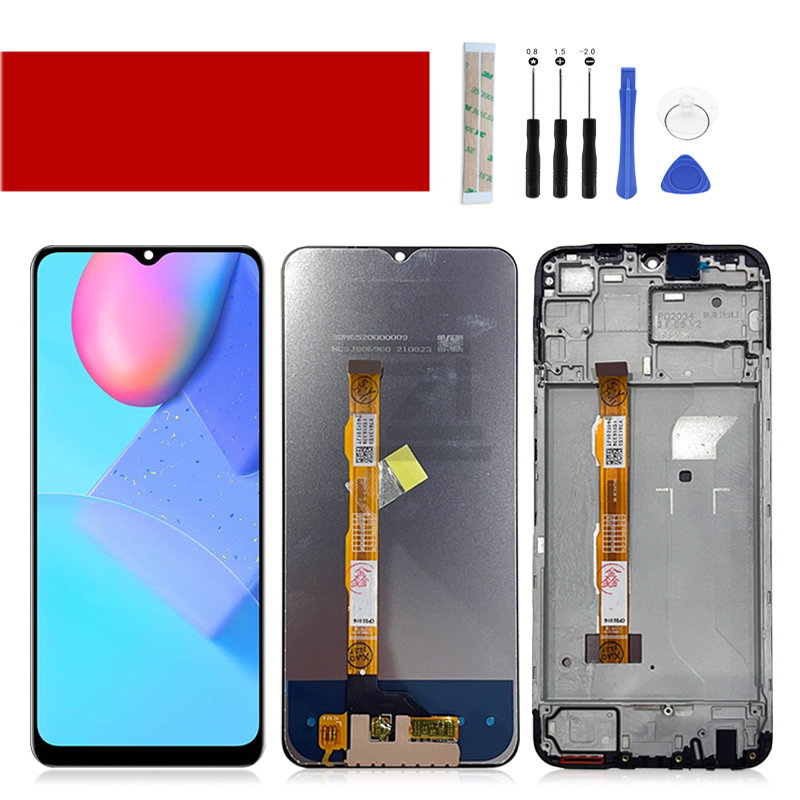 ทดสอบ 100% 6.51 สําหรับ VIVO Y12s V2026, V2033, V2042 จอแสดงผล LCD หน้าจอสัมผัสพร้อมกรอบ Digiziter ส