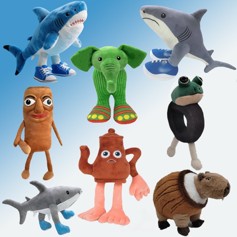 Brainrot Tung Tungtung Sahur Tung Tung Sahur ของเล่นตุ๊กตาน่ารัก Trilala Trala ตุ๊กตาตลกไม้ Stick Shark จําลองตัวอักษร Plushie ตุ๊กตาหมอนนุ่มของขวัญวันเกิด