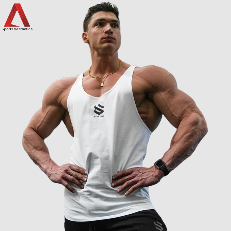 Men's Cotton Fitness Sports Tank Top Gym Running Training Casual Comfortable Breathable Vests