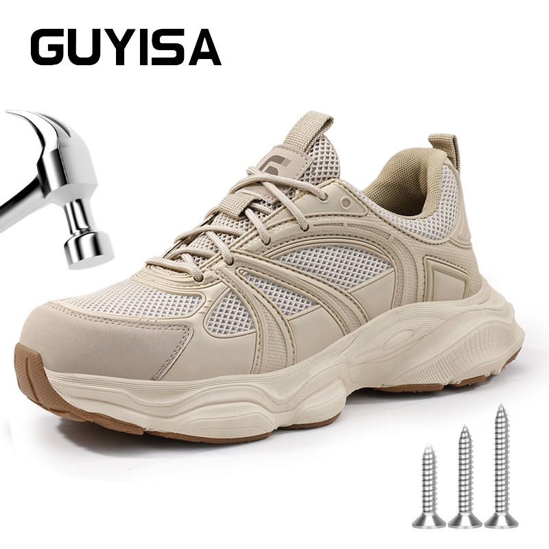 GUYISA รองเท้านิรภัยผู้หญิงหัวเหล็ก light&soft anti smashing และ anti เจาะ 5008