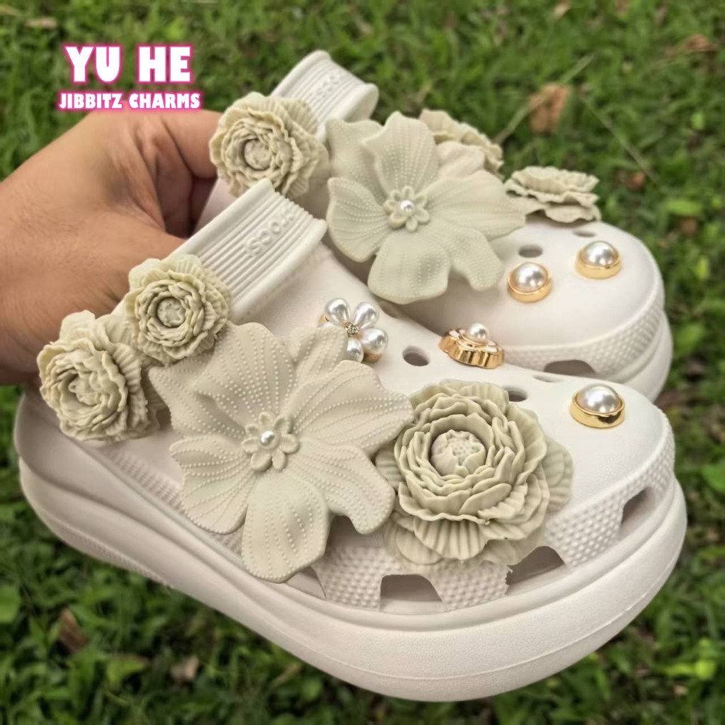 YU HE JIBBITZ CHARMS Puff Bouquet Set DIY Flower Shoe accessories