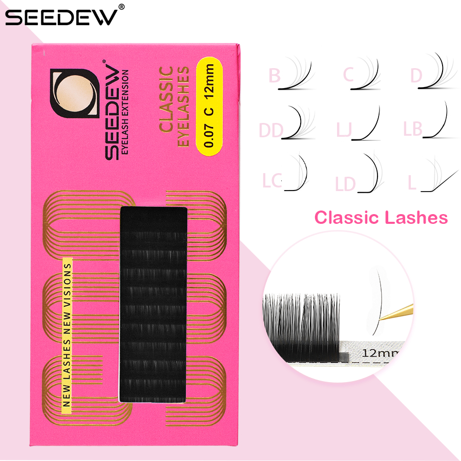 Seedew ขนตาคลาสสิก 0.07 มม.B C D DD L LC LD LU แต่งหน้า Faux ขนตาปลอม ต่อขนตา