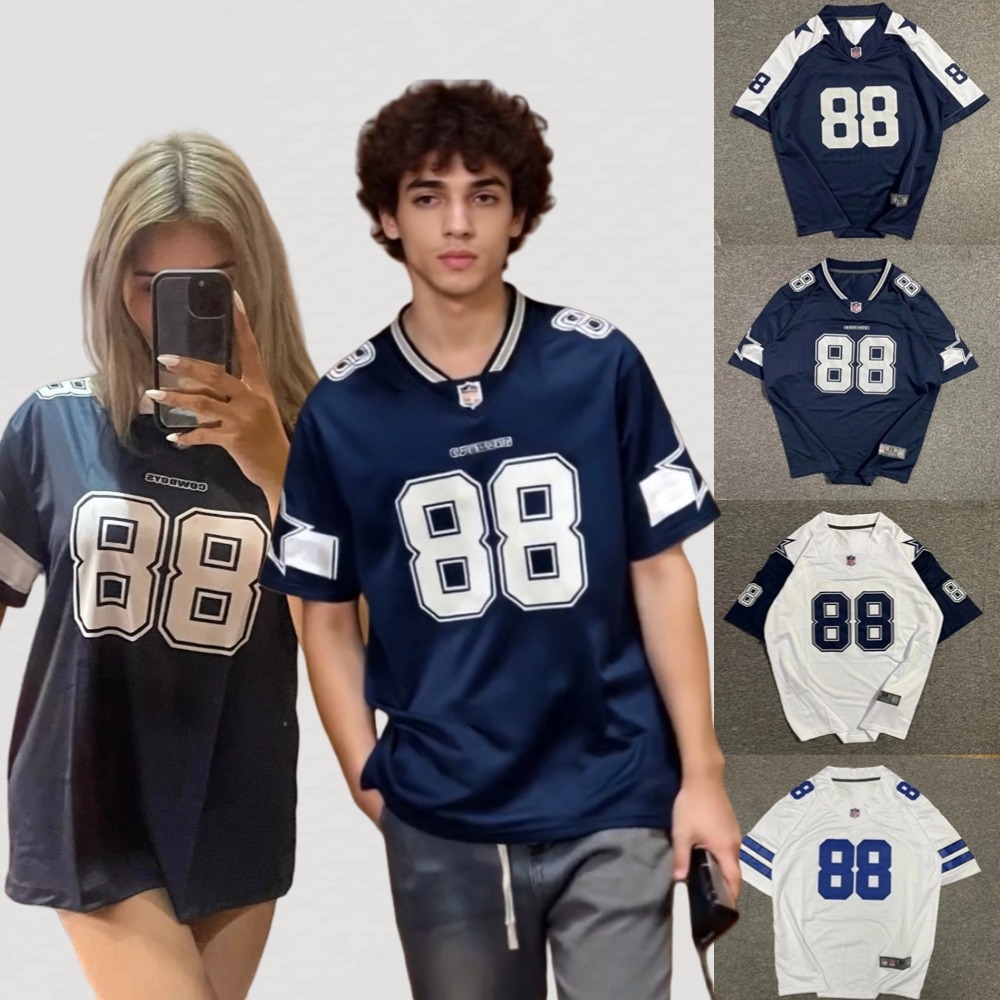 2568 ผู้ชายและผู้หญิงกีฬากลางแจ้งฟุตบอลเสื้อยืด NO.88 Quick-Drying Jersey American Retro Unisex ขนาดใหญ่หลวมกีฬา Baju Jersey Lelaki Streetwear สําหรับสาว Hottrend 2025