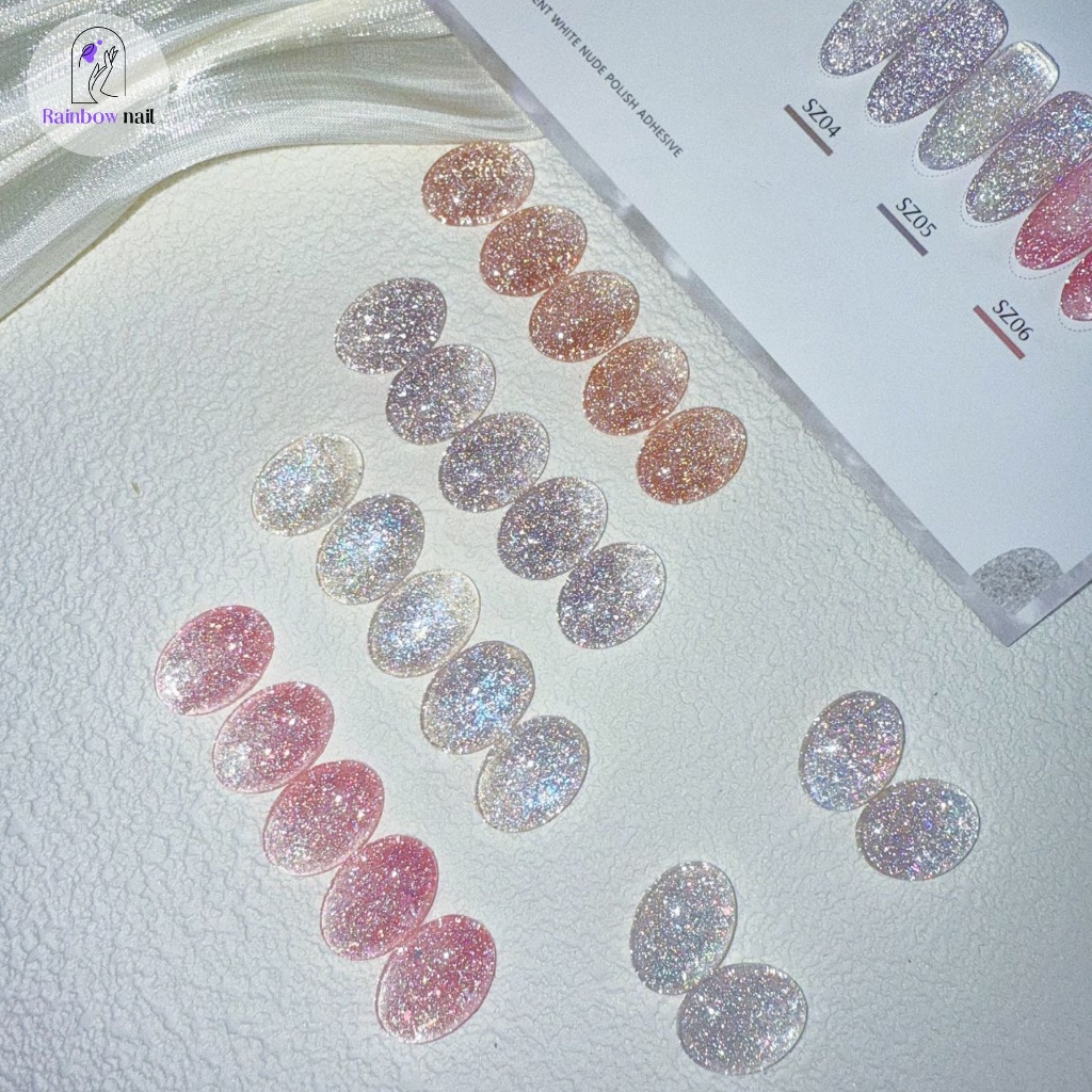 SANSU ชุดยาทาเล็บเจล 6 สี เจลเพชร เจลกากเพชร เจลเลื่อม ฟรีแผนภูมิสีสามารถจัดส่งได้ทันที ราคา ถูกที่สุด ดีลบีเคเค แกลเลอรีภาพที่ 6