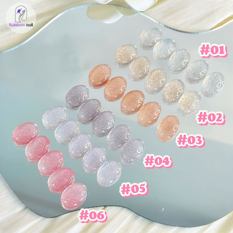 SANSU ชุดยาทาเล็บเจล 6 สี เจลเพชร เจลกากเพชร เจลเลื่อม ฟรีแผนภูมิสีสามารถจัดส่งได้ทันที ราคา ถูกที่สุด ดีลบีเคเค แกลเลอรีภาพที่ 7