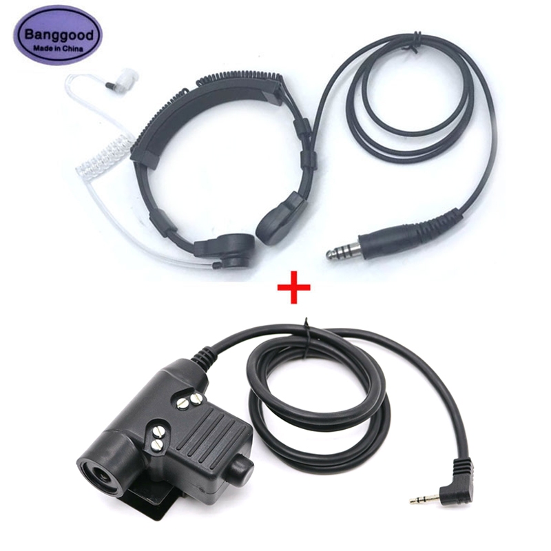 Walkie Talkie ยุทธวิธีคอไมโครโฟนชุดหูฟังไมโครโฟน NATO ปลั๊กสําหรับ Motorola XT180 TKLR T92 T82 T80 T