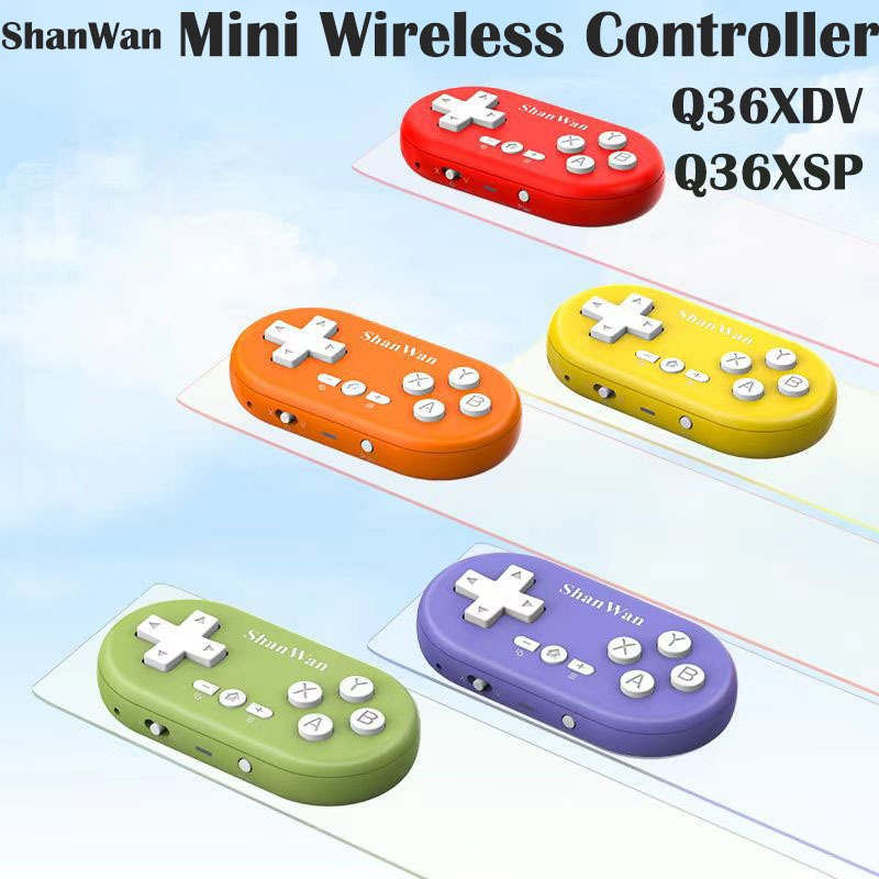 Shanwan Q36XDV / Q36XSP Mini Wireless Controller Phone Edition Tri-Mode Micro Pocket Gamepad สําหรับ Android / iOS / Windows /Switch / PS คอนโซลมือถือจอยสติ๊ก