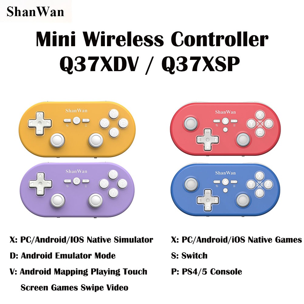 2025 ShanWan Q37XDV / Q37XSP Mini Wireless Controller บลูทูธ Micro Gamepad Hall Double Rocker เหมาะส
