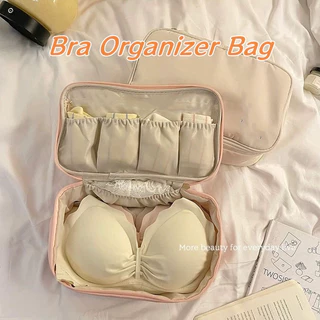 กระเป๋าเก็บชุดชั้นใน กระเป๋าจัดระเบียบชุดชั้นใน พับเก็บได้ พกพาเดินทาง bra organizer bag