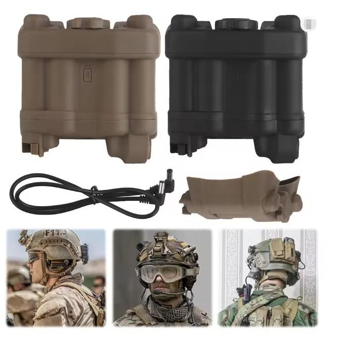 กล่องแบตเตอรี่ระบบกักขังหมวกกันน็อคแบบปรับได้ NVG กระเป๋าแบตเตอรี่ที่สมจริงที่เก็บแบตเตอรี่ Pack สํา