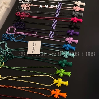 สร้อยคอไม้กางเขน Y2K สีดํา ยาวสองชั้นสําหรับเครื่องประดับประจําวันสําหรับผู้ชายและผู้หญิง