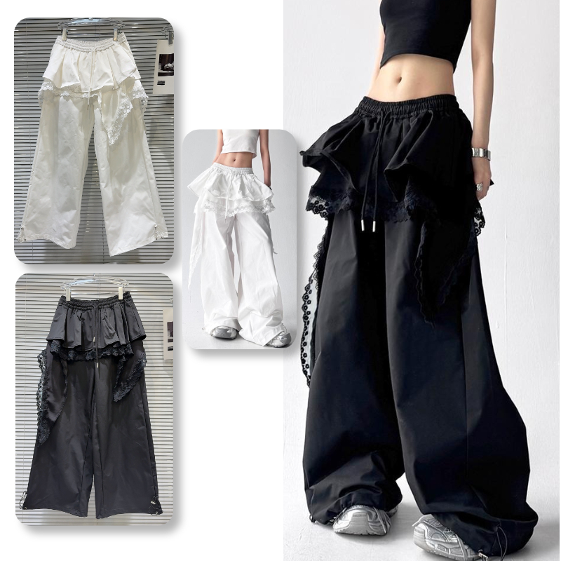 แพนโนฟลักซ์ ใหม่กางเกงลําลองแฟชั่นสไตล์อเมริกันสตรีทสไตล์ฮิปฮอปลูกไม้ริบบิ้นสไตล์เป็นกลาง