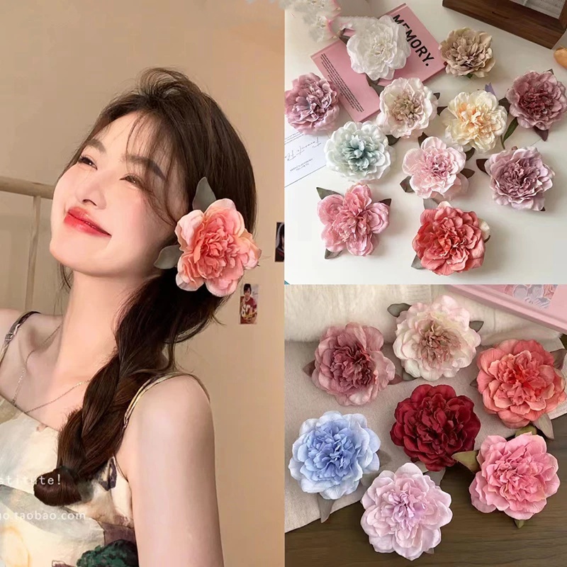 กิ๊บหนีบผม ดอกไม้ คลิปด้านข้าง ย้อนยุคหวาน สไตล์เกาหลี สำหรับผู้หญิง รูปปากเป็ดกิ๊ฟติดผม วันหยุดพักผ่อน