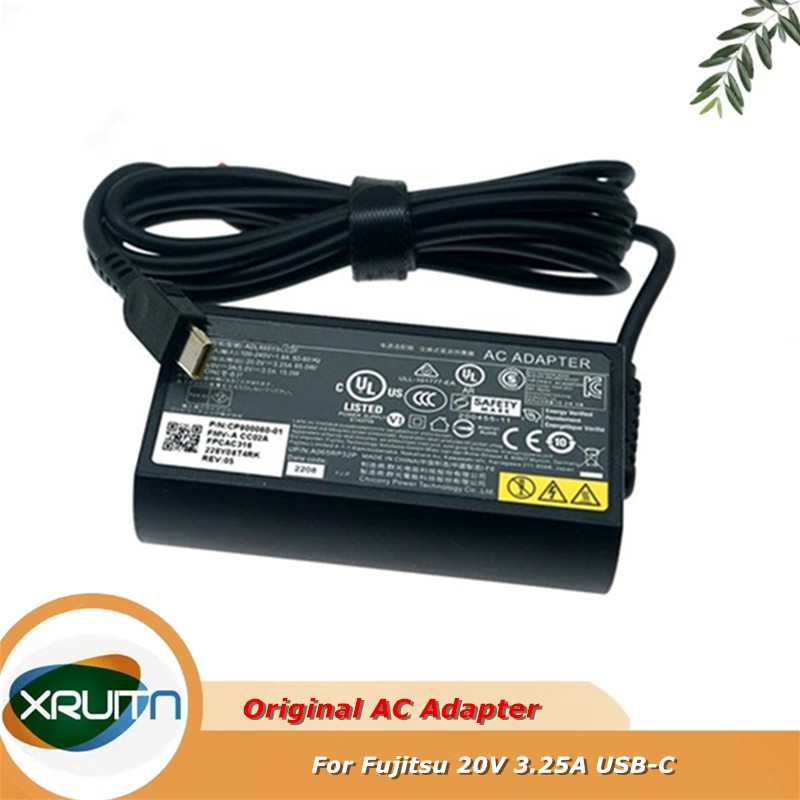 ของแท้ 65W 20V 3.25A USB-C Type C AC Adapter Charger สําหรับ Fujitsu Power Supply ADLX65YSCC2F ADLX6