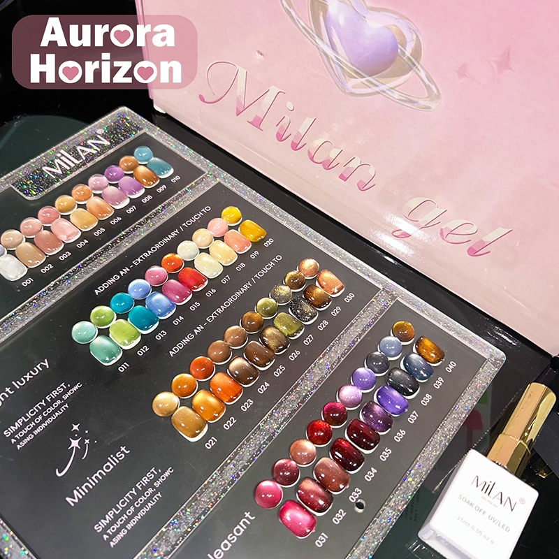 สีเล็บเจล 40 สี ลูกแก้ว MILAN แคทอายซาติน + แคทอาย พร้อมส่งในกรุงเทพฯ