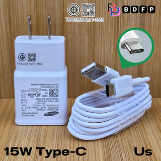 ที่ชาร์จ 15W Type-C BDFPS สำหรับ Samsung ซัมซุง ชาร์จด่วนรวดเร็ว สายชาร์จ 3A 1/2m หัวชาร์จ Usb-A US