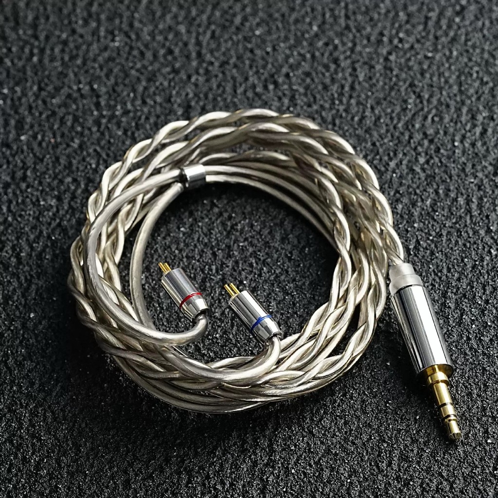 Fengru 6N OCC ชุบเงิน MMCX 2Pin 0.78 มม.QDC KZ C Pin สีเทากาวคู่ Coaxial สายหูฟัง