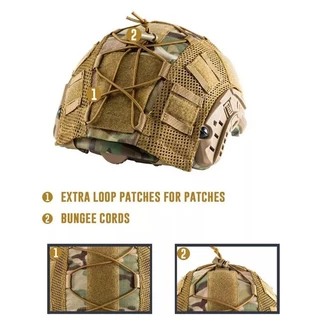 【จัดส่งจากกรุงเทพฯ】FAST Helmet Cloth หมวกกันน็อคยุทธวิธีกลางแจ้งการล่าสัตว์ หมวกกันน็อคผ้า Camo หมวกกันน็อคอุปกรณ์เสริม