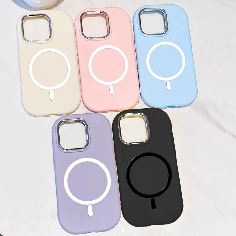 ไร้สายแม่เหล็ก Minimalist Pure Case SAMSUNG S24 S23 S22 S21 S20 FE Ultra Plus Casing Anti Drop Protection Cover