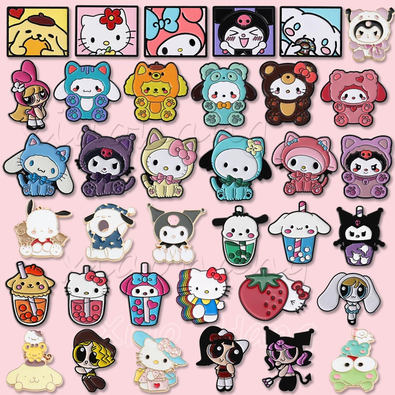 น่ารักการ์ตูน Sanrio เคลือบ Pins อะนิเมะ Kuromi Mymelody HelloKitty เข็มกลัดปกป้ายอุปกรณ์เสริมของขวัญสําหรับเพื่อน