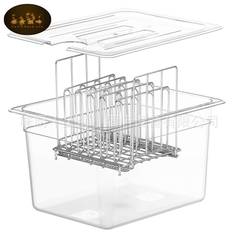 อ่างซูวี พร้อมฝาปิดขนาด 11 ลิตร ตะแกรงสแตนเลส Sous vide ชั้นยึดจับสเเตนเลส Sous Vide Cooker 11L Container and Rack - รูปที่ 5