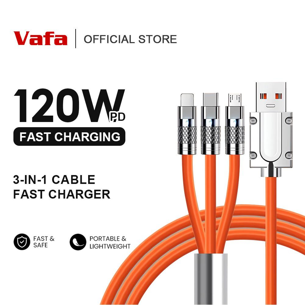 สายชาร์จ Type C PD Micro USB สายชาจ typ c  120W 6A Super Fast Charge 3-IN-1 หัวหมุน180องศา charging cable
