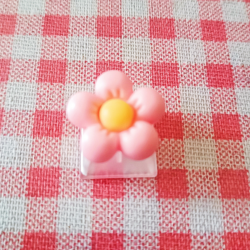 ปุ่มกดส่วนบุคคลสีชมพู florets ปุ่มกดคีย์บอร์ดแบบกลไก esc โปร่งใส