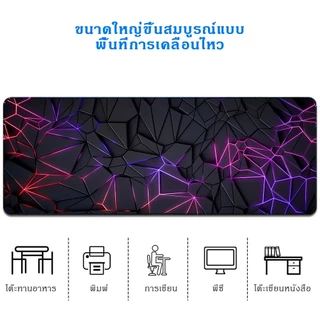 ขนาดใหญ่ สีม่วง เส้นเรย์ แผ่นรองเมาส์ แผ่นรองโต๊ะแบบยาว พร้อมขอบเย็บ แผ่นรองเมาส์ สำหรับเล่นเกมและทำงาน 80ซม / 90ซม / 100ซม
