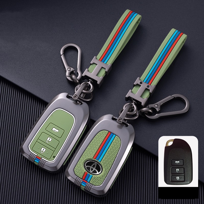 Toyota yaris prado vios ativ พวงกุญแจ Toyota สังกะสีอัลลอยด์ ซิลิโคนกุญแจรถ 2/3 ปุ่ม อุปกรณ์เสริม To
