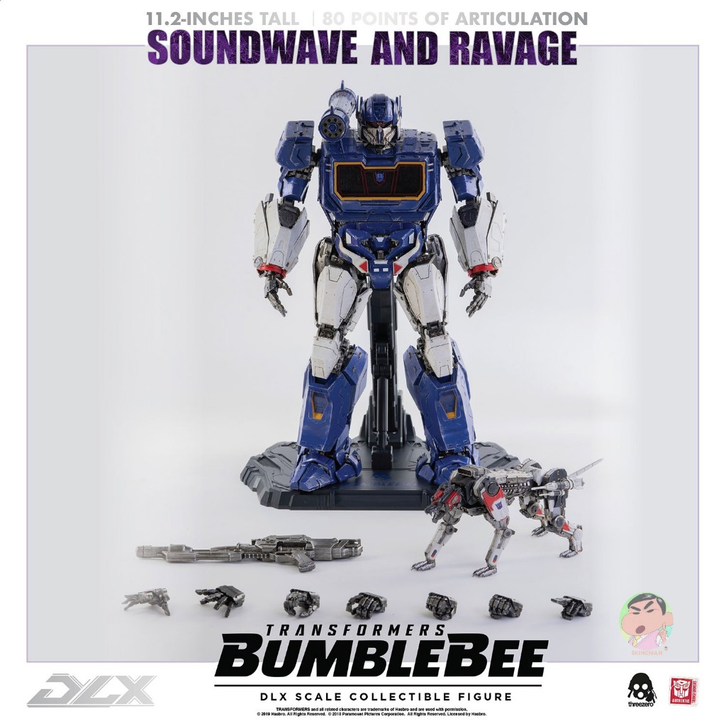 ThreeZero Transformers BUMBLEBEE DLX SOUNDWAVE และ RAVAGE แอ็คชั่นฟิกเกอร์