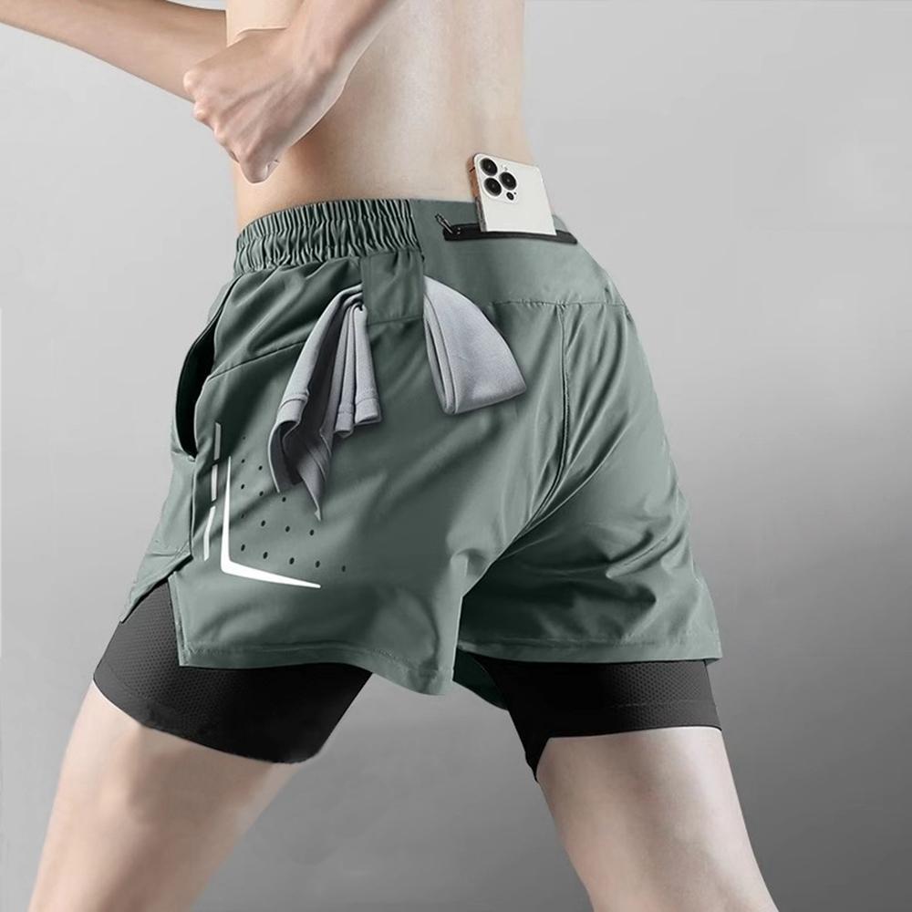 M-5XL กางเกงกีฬาผู้ชาย ความยืดหยุ่นสูง แห้งเร็ว เหมาะสำหรับฤดูร้อน ฝึกฟิตเนส กางเกงขาสั้นผู้ชาย - รูปที่ 2